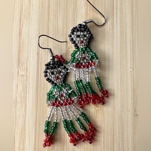 Mexican doll earrings Mexican Fiesta Doll Earrings Fringe earrings Tassel patrio